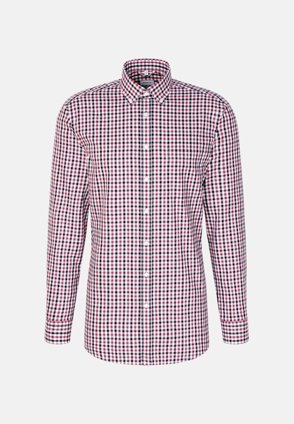 Flanellen hemd in Regular with Button-Down-Kraag in Roze/Pink |  Seidensticker Onlineshop