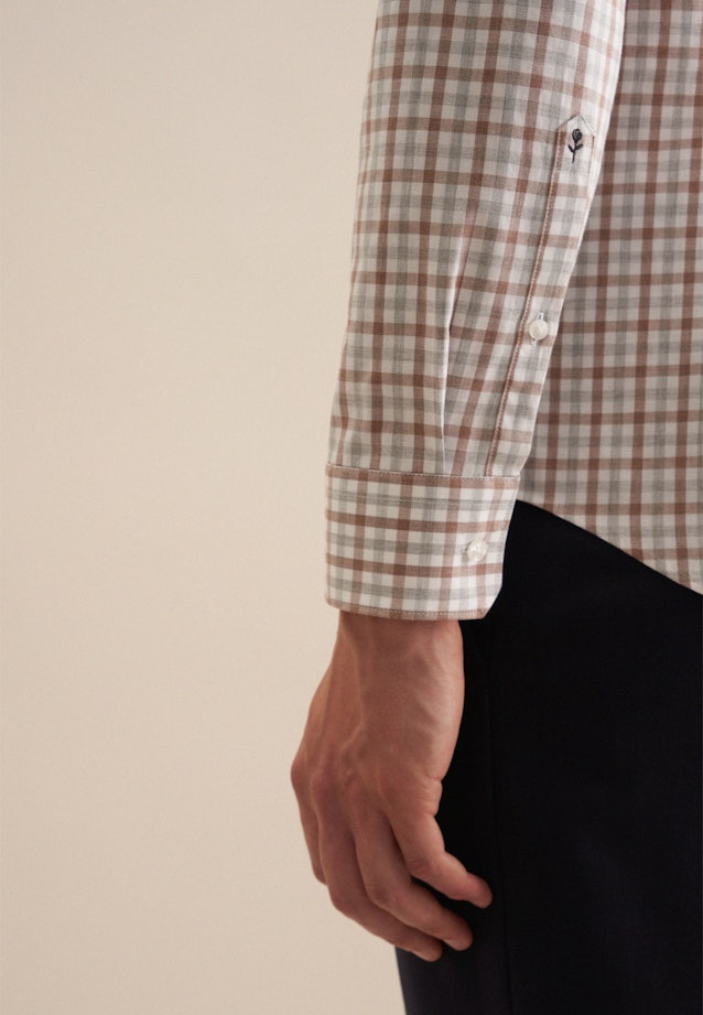 Flanell Flanellhemd in Regular mit Button-Down-Kragen in Braun |  Seidensticker Onlineshop