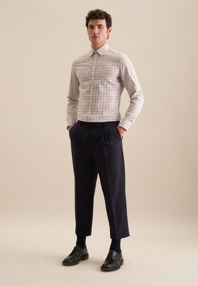 Flanell Flanellhemd in Regular mit Button-Down-Kragen in Braun |  Seidensticker Onlineshop