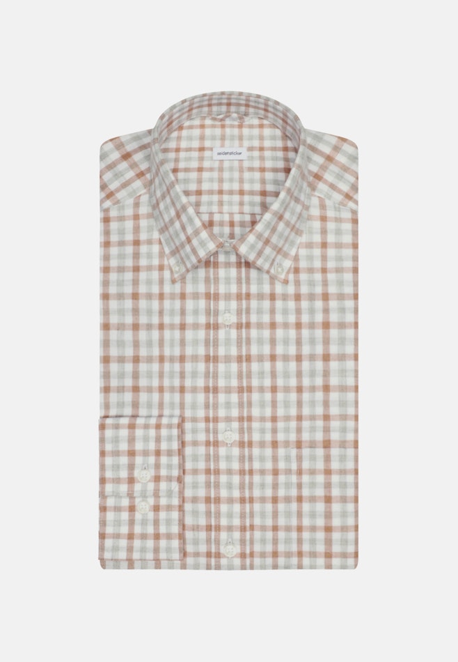 Regular Flanellhemd Karo in Braun | Seidensticker Onlineshop