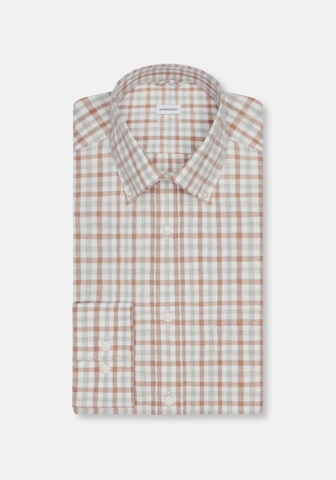 Regular Chemise en flanelle carreaux dans Marron | Boutique en ligne Seidensticker