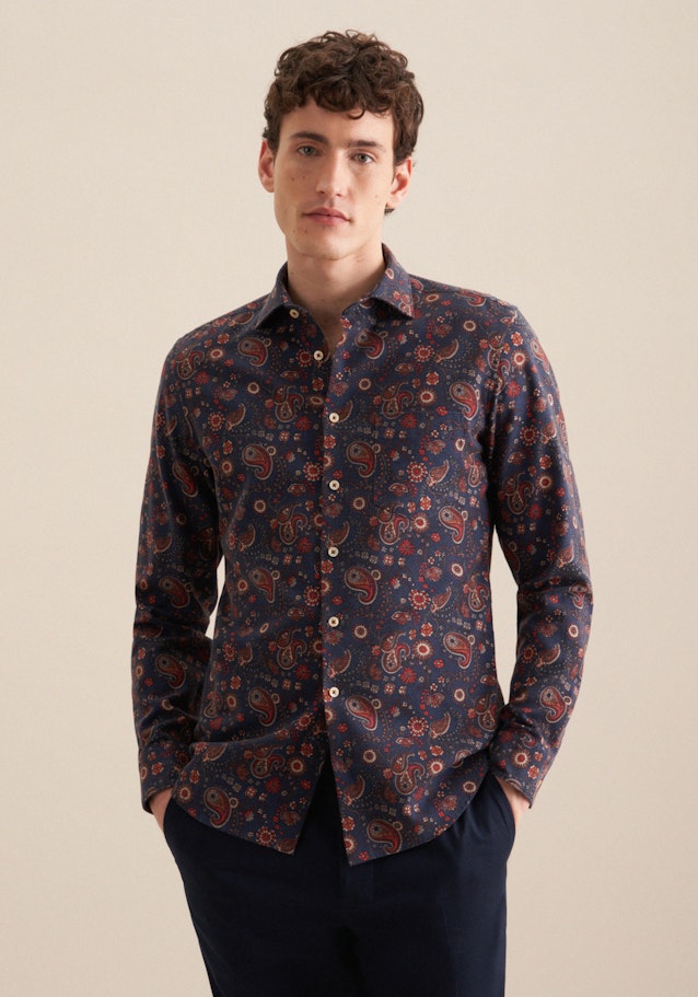 Slim Casual Shirt Print in Yellow | Seidensticker Onlineshop