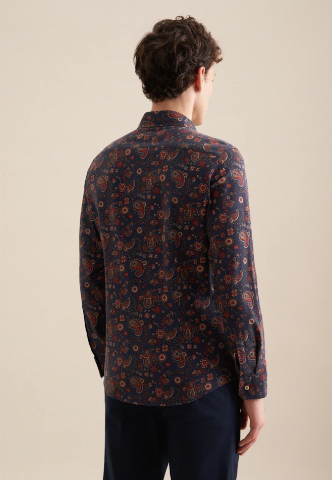 Slim Casual Hemd Druck in Winter orange | Seidensticker Onlineshop