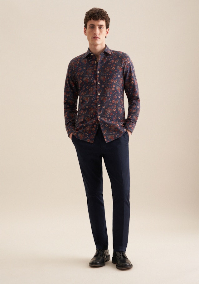 Slim Casual Shirt Print in Yellow | Seidensticker Onlineshop