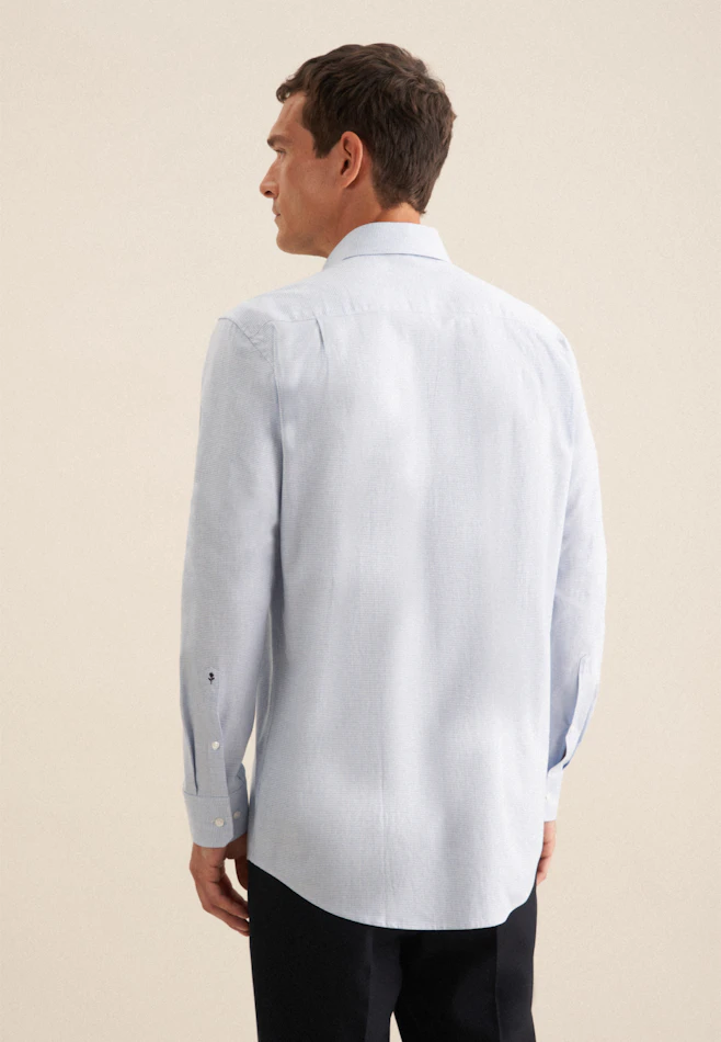 Regular Chemise en flanelle Pepita dans Bleu Clair | Boutique en ligne Seidensticker