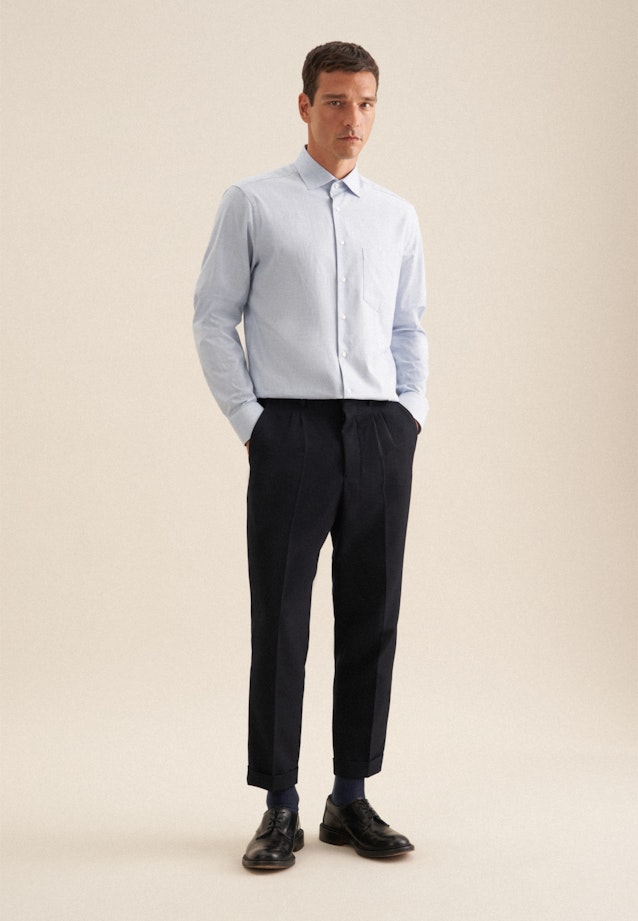 Regular Chemise en flanelle Pepita in Bleu Clair |  Seidensticker Onlineshop