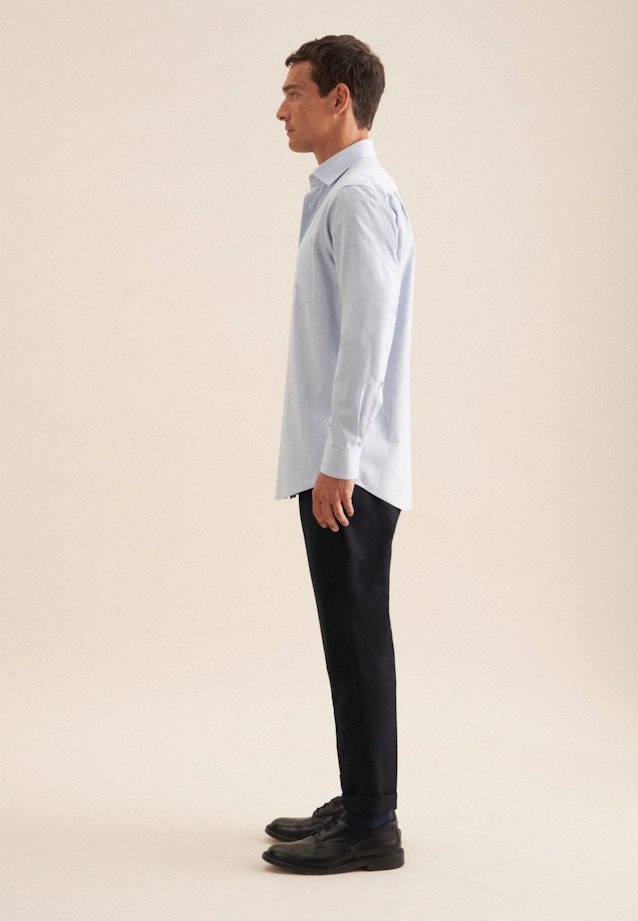 Regular Chemise en flanelle Pepita in Bleu Clair |  Seidensticker Onlineshop