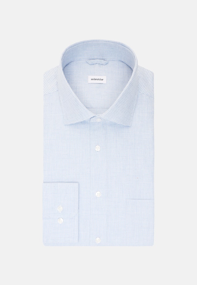 Flannel shirt in Regular with Kent-Collar in Light Blue |  Seidensticker Onlineshop