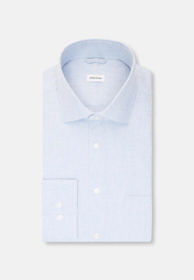 Regular Flannel shirt Pepita in Light Blue | Seidensticker online shop