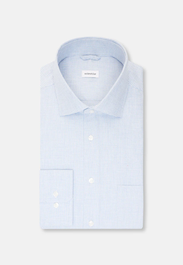 Regular Flanellhemd Pepita in Hellblau |  Seidensticker Onlineshop
