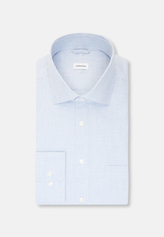 Regular Chemise en flanelle Pepita dans Bleu Clair | Boutique en ligne Seidensticker
