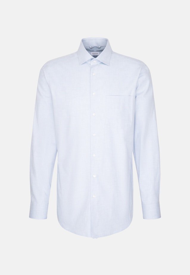 Chemise en flanelle Regular Flanelle Col Kent in Bleu Clair |  Seidensticker Onlineshop