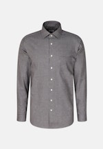 Flannel shirt in Regular with Kent-Collar in Dark Blue |  Seidensticker Onlineshop