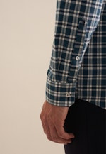 Flannel shirt in Regular with Button-Down-Collar in Turquoise |  Seidensticker Onlineshop