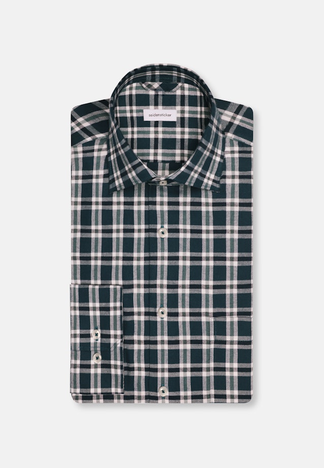 Regular Flannel shirt Check in Turquoise |  Seidensticker Onlineshop