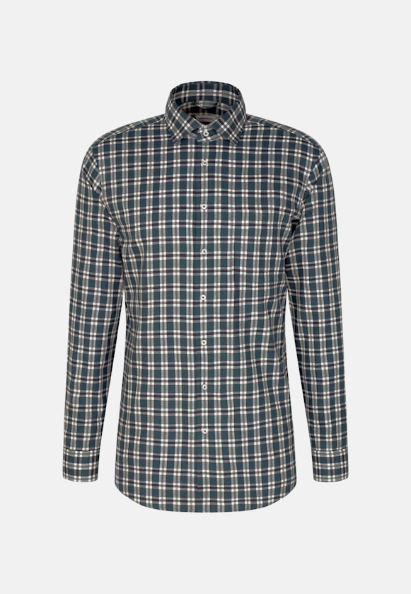 Regular Flannel shirt Check in Turquoise |  Seidensticker Onlineshop