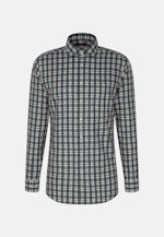 Regular Flannel shirt Check in Turquoise |  Seidensticker Onlineshop