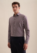 Chemise en flanelle Regular Flanelle Col Boutonné in Lilas |  Seidensticker Onlineshop