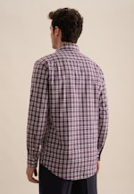 Flannel shirt in Regular with Button-Down-Collar in Purple |  Seidensticker Onlineshop