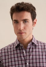 Regular Flanellhemd Karo in Lila |  Seidensticker Onlineshop