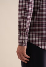 Flannel shirt in Regular with Button-Down-Collar in Purple |  Seidensticker Onlineshop