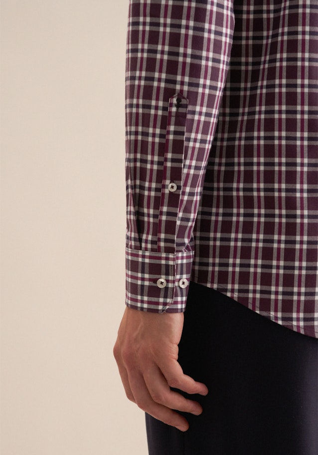 Regular Flanellhemd Karo in Lila | Seidensticker Onlineshop