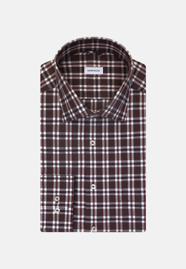 Flannel shirt in Regular with Button-Down-Collar in Purple |  Seidensticker Onlineshop