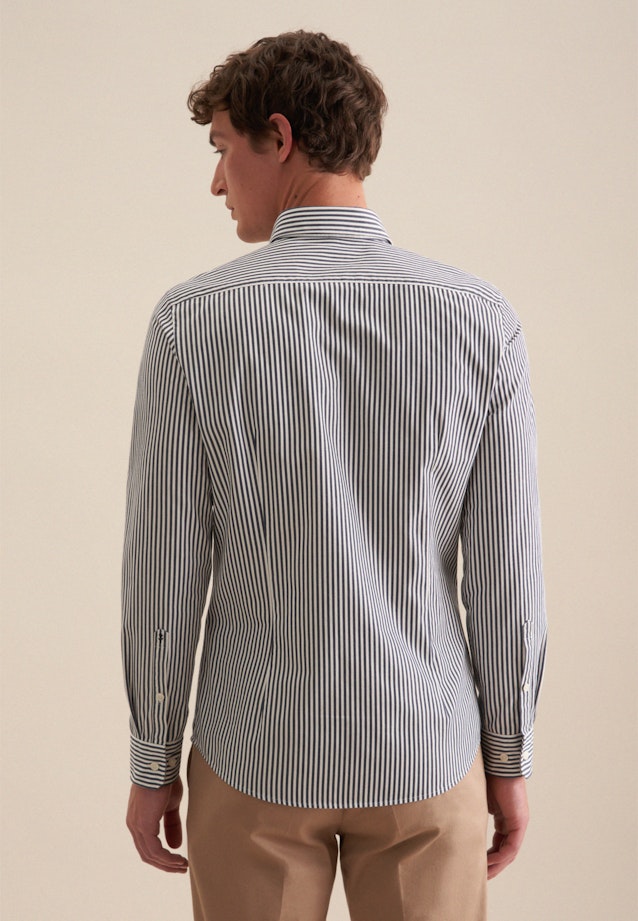 Twill Casual Hemd in Slim mit Button-Down-Kragen in Dunkelblau |  Seidensticker Onlineshop