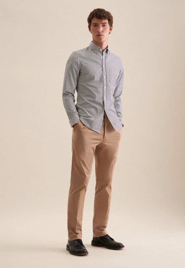 Twill Casual Hemd in Slim mit Button-Down-Kragen in Dunkelblau |  Seidensticker Onlineshop