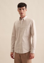 Casual overhemd in Slim with Button-Down-Kraag in Bruin |  Seidensticker Onlineshop