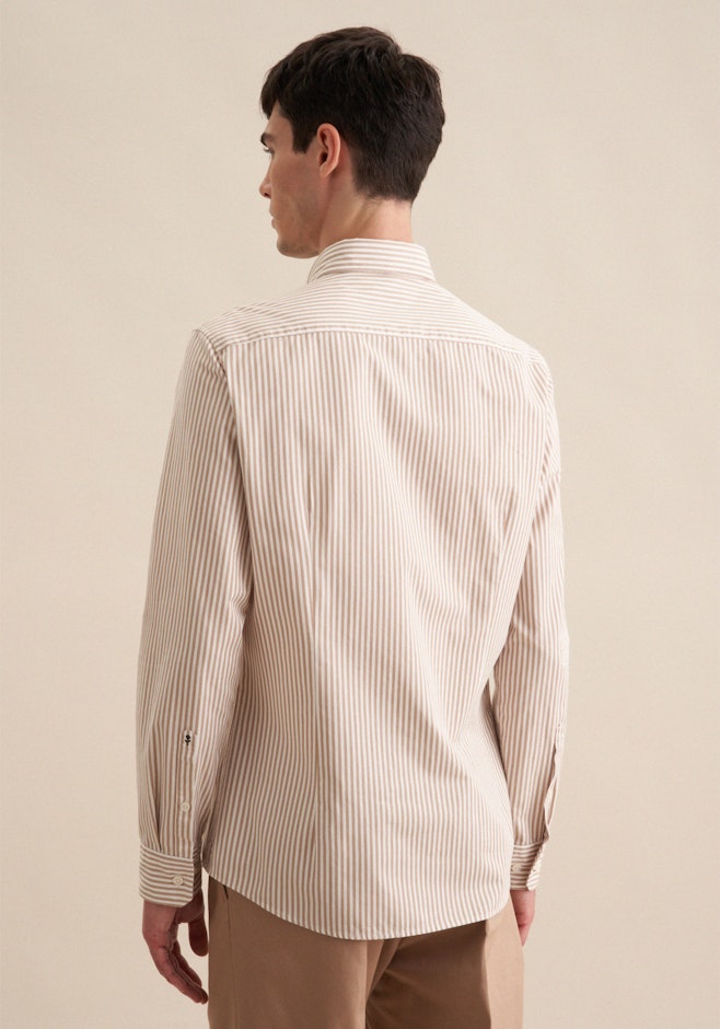 Slim Chemise décontractée rayures dans Marron | Boutique en ligne Seidensticker