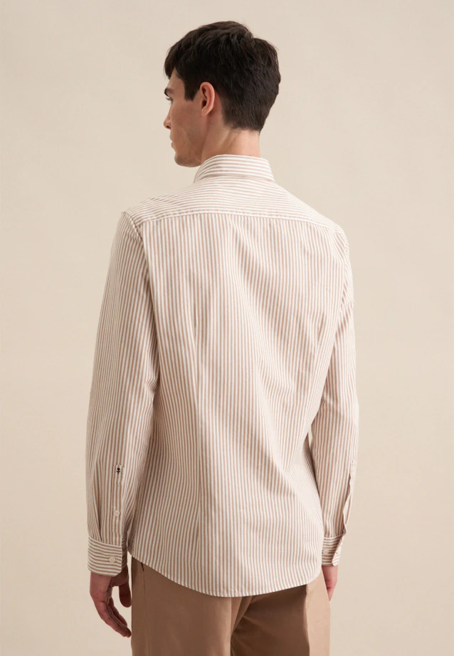 Slim Casual Hemd Streifen in Braun |  Seidensticker Onlineshop
