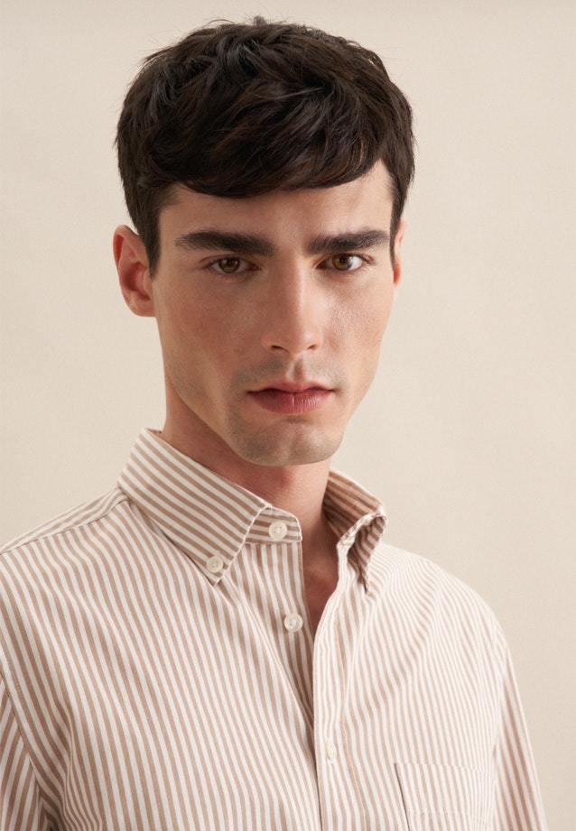 Slim Casual Hemd Streifen in Braun |  Seidensticker Onlineshop