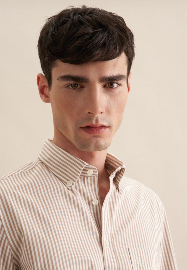 Slim Casual Hemd Streifen in Braun |  Seidensticker Onlineshop