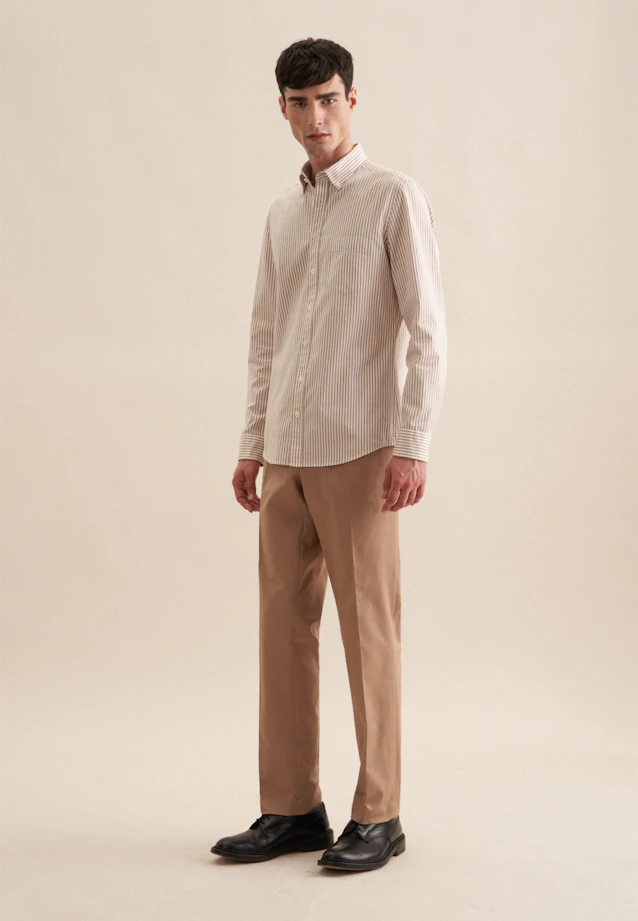 Slim Casual Hemd Streifen in Braun |  Seidensticker Onlineshop