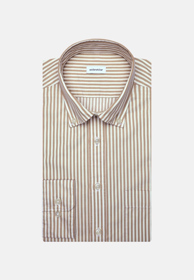 Chemise casual in Slim with Col Boutonné in Marron |  Seidensticker Onlineshop