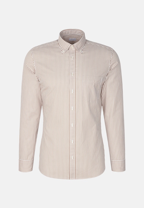 Chemise casual in Slim with Col Boutonné in Marron |  Seidensticker Onlineshop