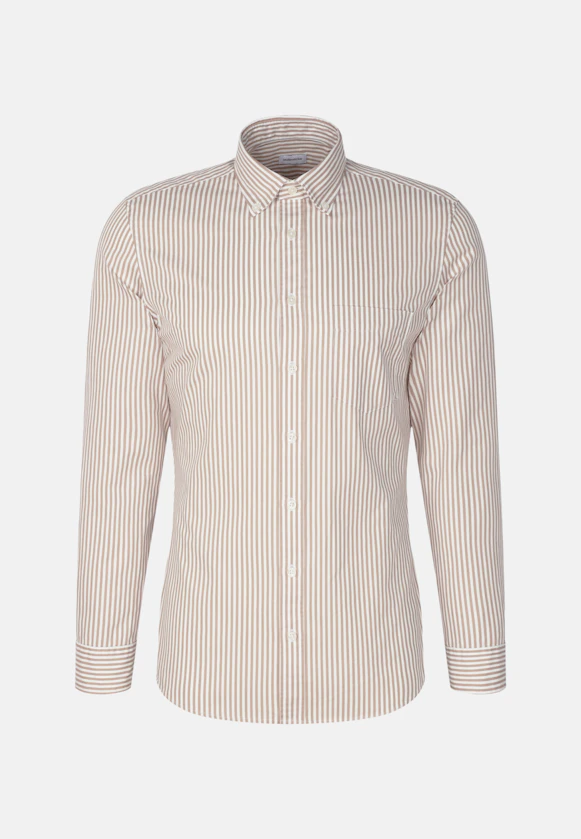 Slim Casual Hemd Streifen in Braun |  Seidensticker Onlineshop