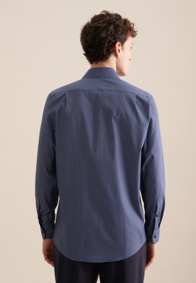 Twill Business overhemd in Regular with Kentkraag and extra long sleeve in Donkerblauw |  Seidensticker Onlineshop