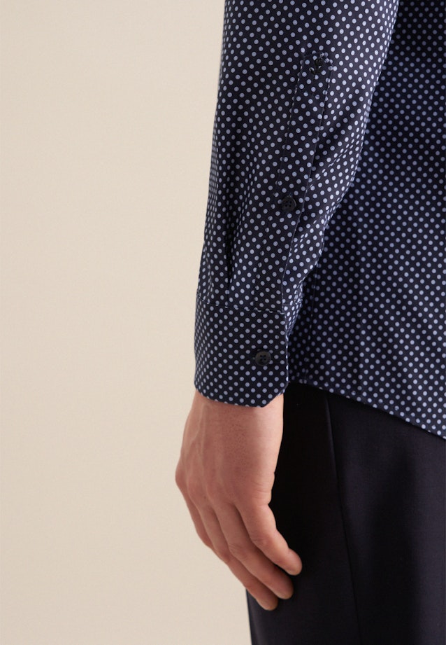 Twill Business Shirt in Regular with Kent-Collar and extra long sleeve in Dark Blue |  Seidensticker Onlineshop