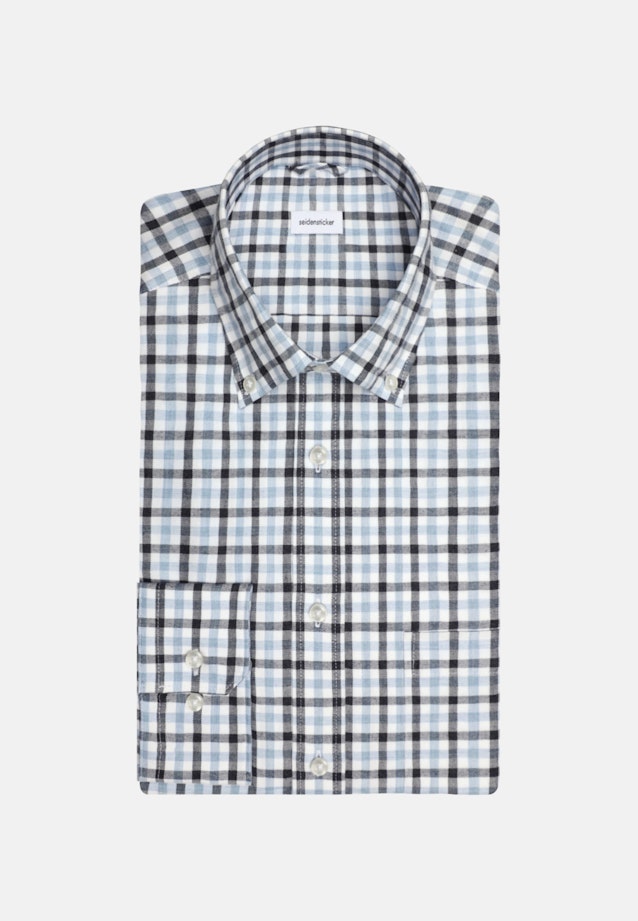 Flannel shirt in Comfort with Button-Down-Collar in Dark Blue |  Seidensticker Onlineshop