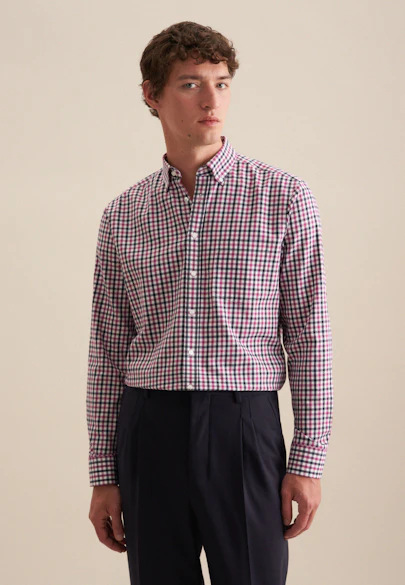 Comfort Flanellhemd Karo in Rosa/Pink |  Seidensticker Onlineshop