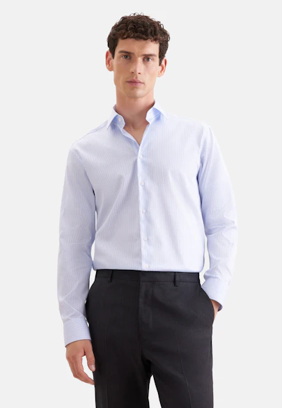 Regular Business shirt Stripes in Light Blue |  Seidensticker Onlineshop