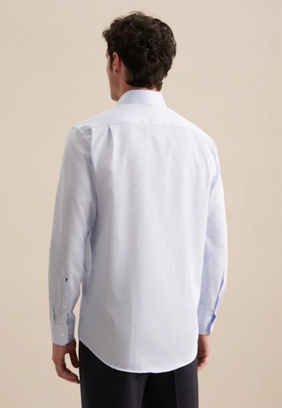 Regular Business Hemd Gestreift in Mittelblau |  Seidensticker Onlineshop