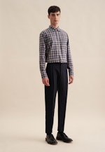 Regular Flanellhemd Karo in Dunkelblau |  Seidensticker Onlineshop