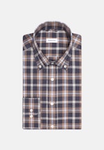 Fil a fil Flanellhemd in Regular mit Button-Down-Kragen in Dunkelblau |  Seidensticker Onlineshop