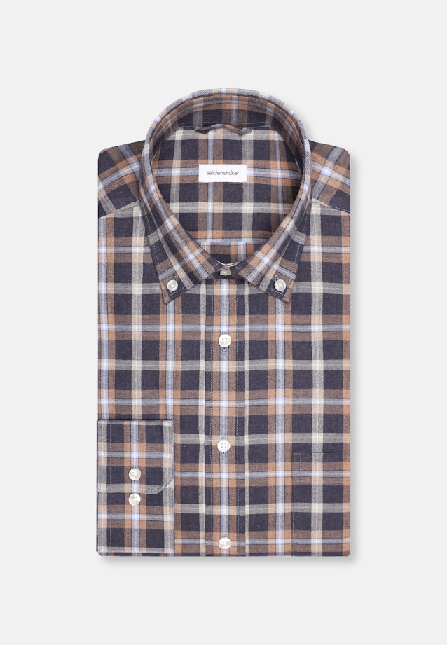 Regular Flanellhemd Karo in Dunkelblau |  Seidensticker Onlineshop