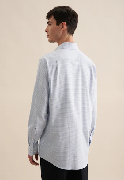 Regular Flanellhemd Karo in Hellblau |  Seidensticker Onlineshop