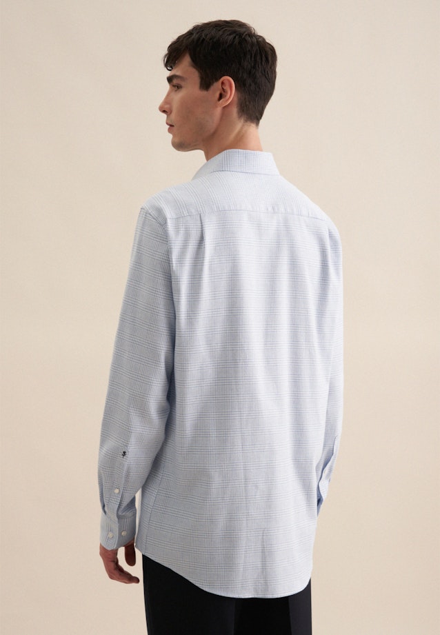 Regular Flanellhemd Karo in Hellblau |  Seidensticker Onlineshop
