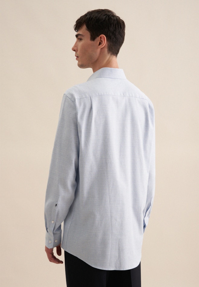 Regular Chemise en flanelle carreaux dans Bleu Clair | Boutique en ligne Seidensticker
